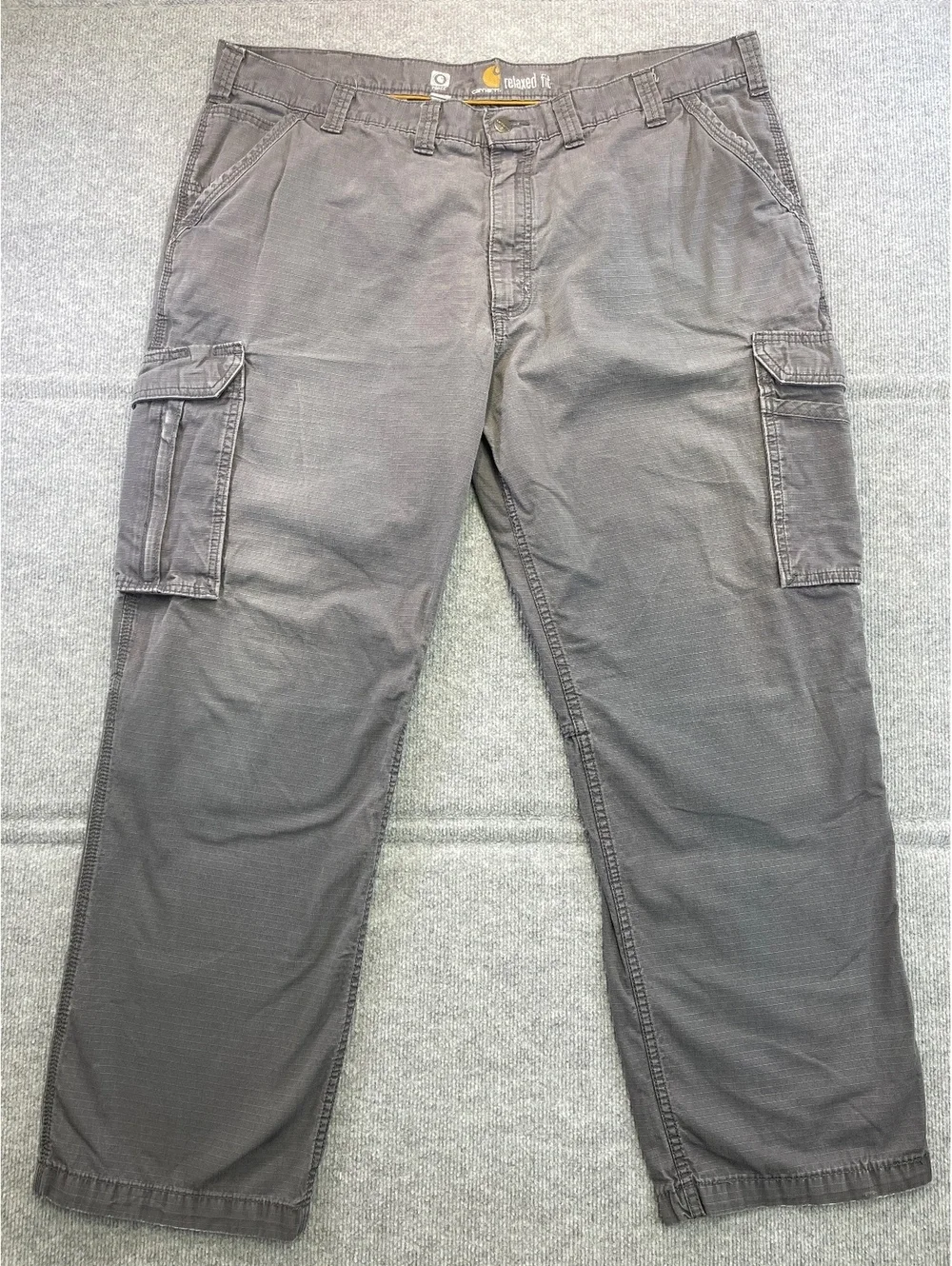 Carhartt Mens Relaxed Fit Cargo Pants Grey Slate Work Utility Heavyweight